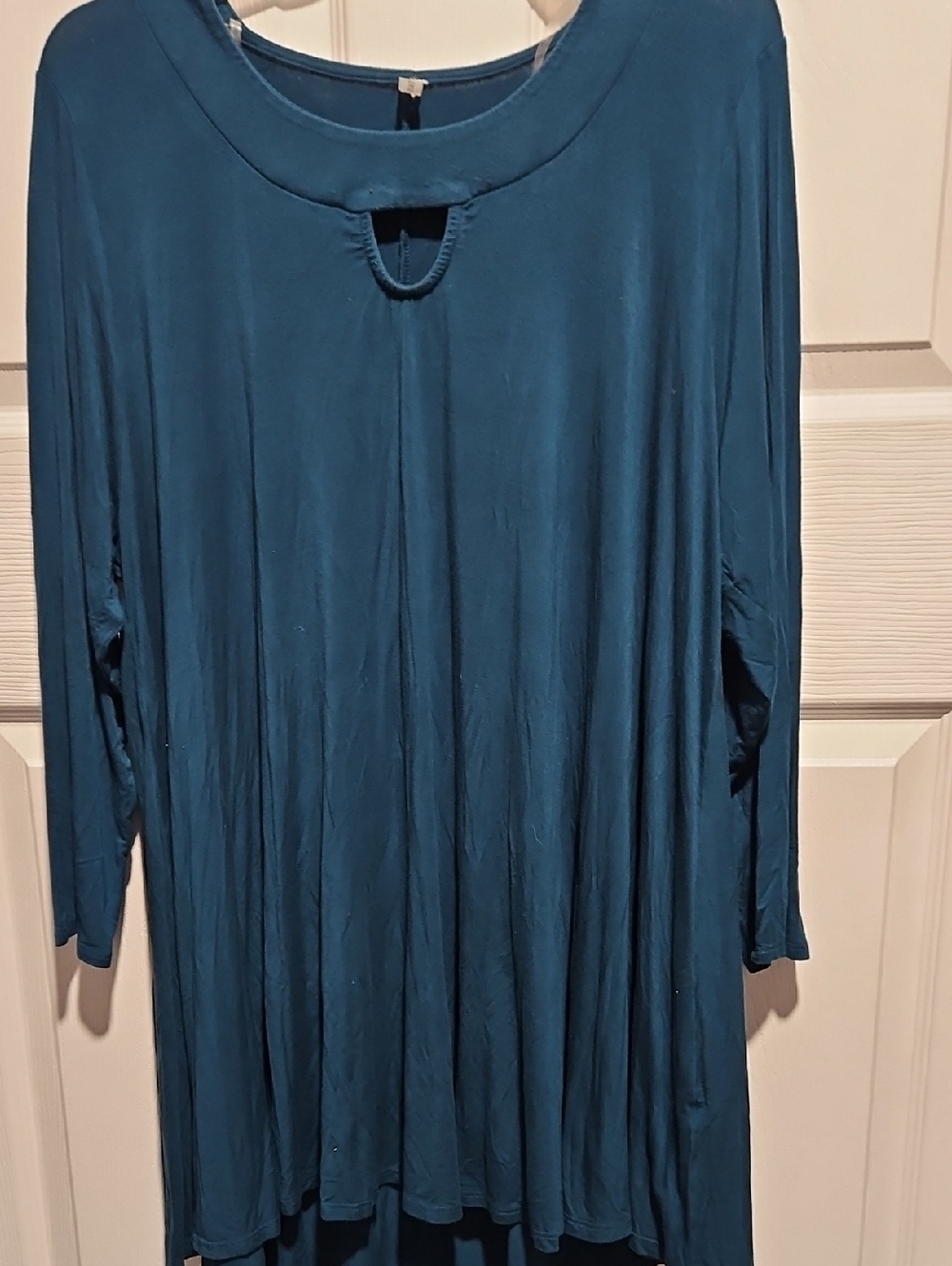 Relaxed Teal Long-Sleeve Tunic Top